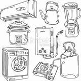Appliances Coloring Vector Kids Stove Camping Illustrations Furniture Clip sketch template