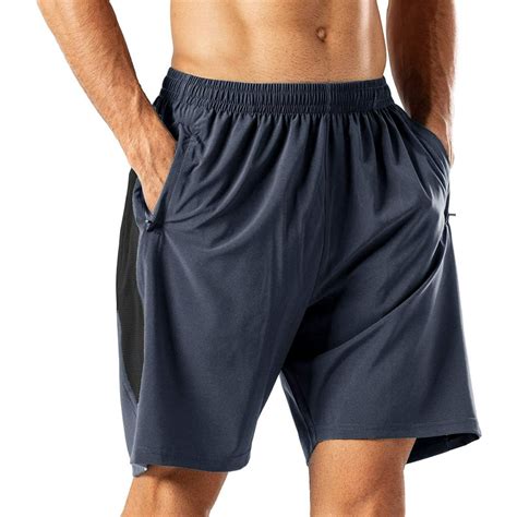 men s workout running shorts with zipper pockets quick dry lightweight