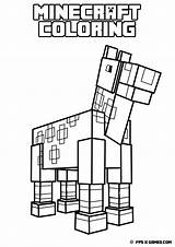 Minecraft Coloring Horse Popular sketch template