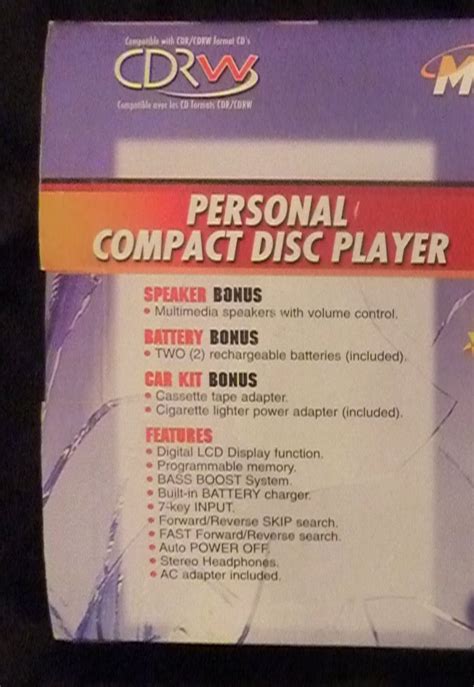 Memorex Personal Compact Disc Player And Car Kit Brand New In Box