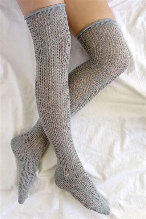 cute grey socks over the knee socks 15 00 lulus