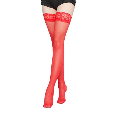 Sheer Lace Top Thigh High Over The Knee Stockings