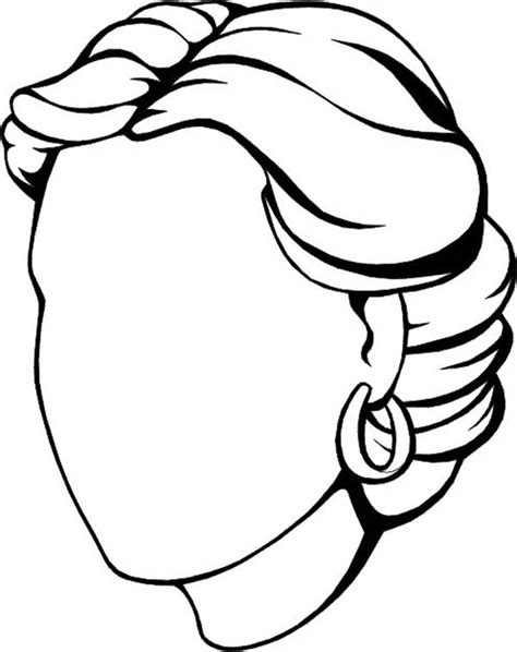 blank head coloring page clipart