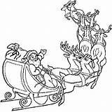 Noel Pere Reindeer Traineau Son Sleigh Santas Printable Rudolph Vicoms Nosed Everfreecoloring sketch template