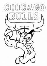 Coloring Bulls Chicago Pages Mario Basketball Nba Logo Team Super Printable Lebron Playing James Para Color Colorear Print Skyline Warriors sketch template