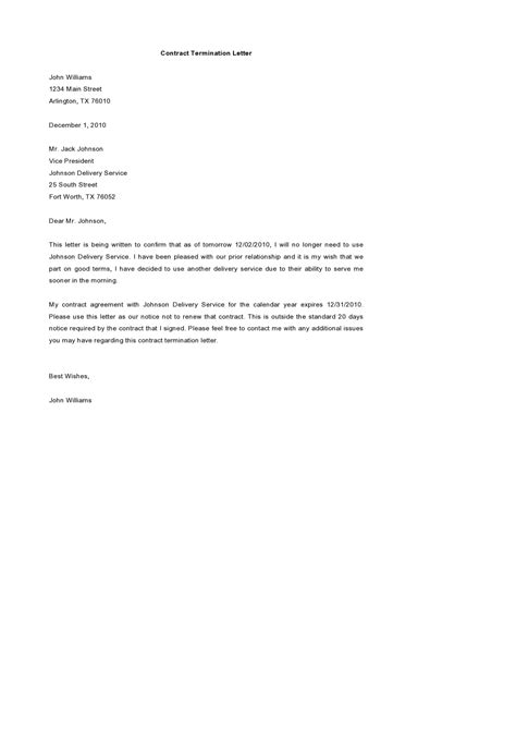 contract termination letter template  graphic design templates