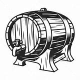 Beer Houten Vat Bier Uitstekende Malplaatje Realistisch sketch template