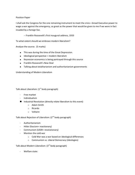 position paper outline template