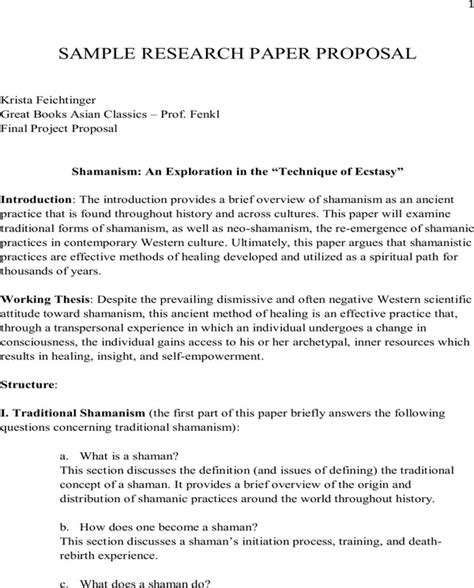 sample research paper proposal   formtemplate