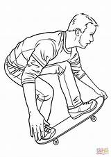 Coloring Skateboarding Pages Printable sketch template