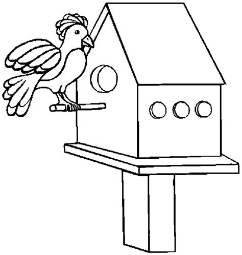 bird coloring pages birdhouse
