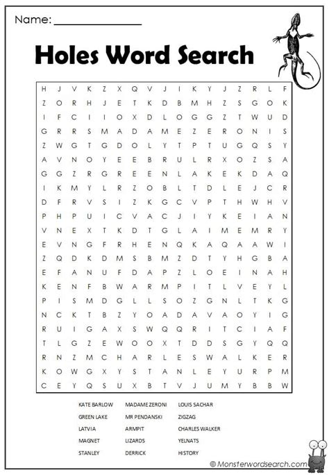 holes word search