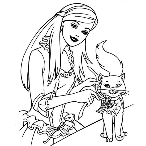 coloring page barbie  cat screenfonds