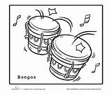 Bongo Drums sketch template