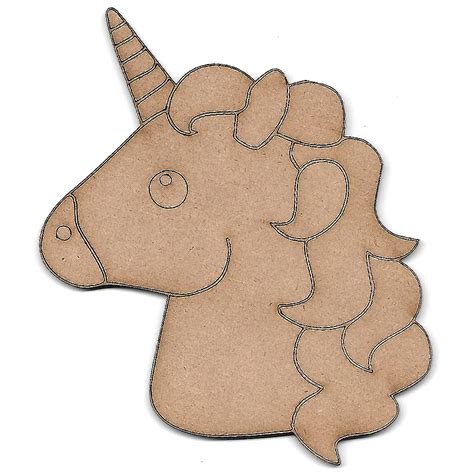 wood laser art unicorn head simple cut  individual