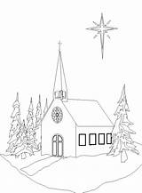 Church Coloring Pages Christmas Drawing Catholic Printable Kids Winter Noel Template Para Dibujos Colorear Navidad Fun Getcolorings Color Colors Getdrawings sketch template