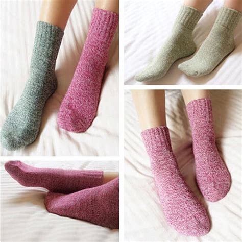 5 pairs pack autumn winter thick wool socks women brand