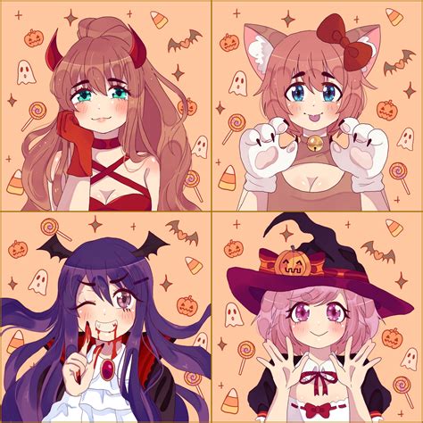 Its Almost Halloween Time For The Literature Club Doki