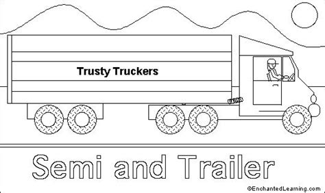 semi truck  coloring page enchantedlearningcom