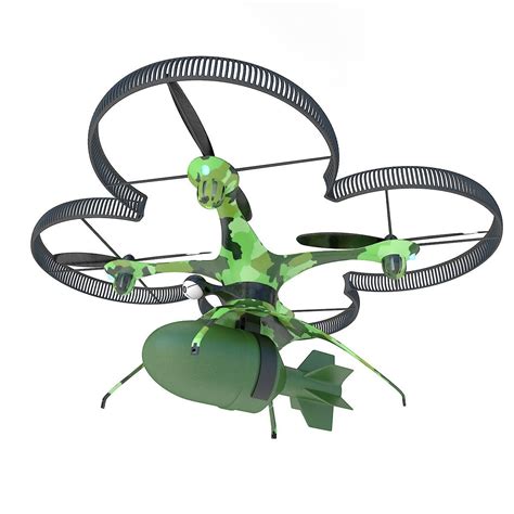military drone quadcopter  bomb  model cgtrader
