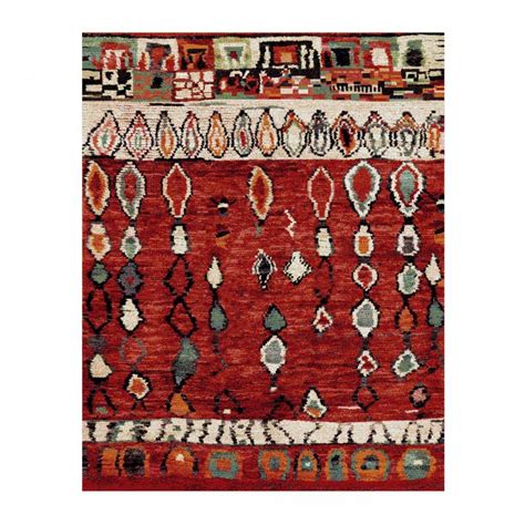 tapis style berbere  cm rectangulaire berber morocco rouge salon adapte au chauffage par