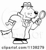 Detective Magnifying Glass Using Clipart Outlined Wolf Investigator Vector Thoman Cory Cartoon Donkey Illustration Illustrations Royalty sketch template