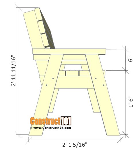Simple Diy 2x4 Bench Free Plans Construct101 43 Off