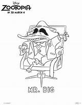 Zootopia Coloring Pages Big Mr Sheets Printables Activity Wilde Nick Disney Printable sketch template
