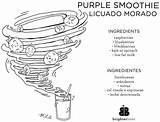 Brighter Bites Smoothie Coloring Purple Sheet Outlooks Choices sketch template