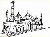 Masjid Mewarnai Mosque Nabawi Bagus Putih Islami Marimewarnai Tk Sketsa Animasi Pemandangan Abu Menggambar Taj sketch template