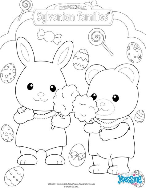 coloring pages  sylvanian families celebrate easter family