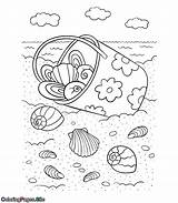 Coloring Beach Seashells Summer Choose Board Ocean Pages sketch template