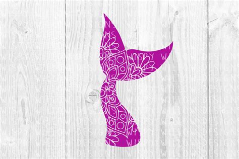 mermaid tail mandala graphic  wispywillowdesigns creative fabrica