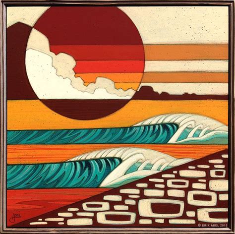 art portfolio  erik abel original paintings  illustrations retro surf art surf art