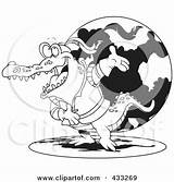 Bowing Crocodile Actor Coloring Illustration Line Toonaday Royalty Clipart Rf sketch template
