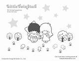 Twin Sanrio Colouring sketch template