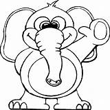 Circus Coloring Pages Elephant Animal Animals Funny Print sketch template