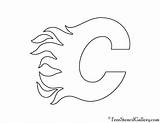 Flames Calgary Stencil Logo Nhl Pumpkin Carving sketch template