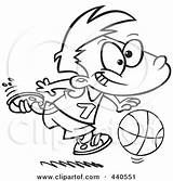 Basketball Outline Dribbling Boy Cartoon Toonaday Clipart Royalty Illustration Rf Clip Boys sketch template