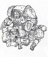 Marines Terminator Bolter sketch template