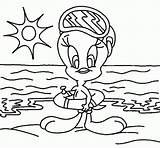 Coloring Pages Summer Beach Tweety Bird Disney Kids August Sheets Para Vacation Colorear Dibujos Colouring Printable Playa Tunes Looney Pintar sketch template