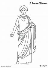Coloring Roman Woman sketch template
