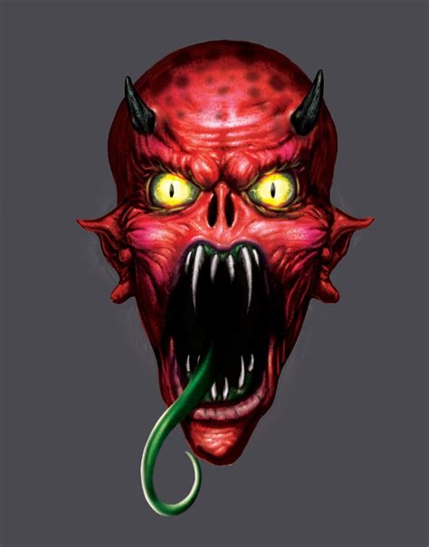 dominic harman red demon face design