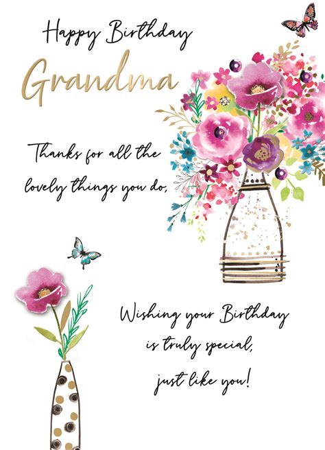 grandma  special embellished birthday greeting card cards