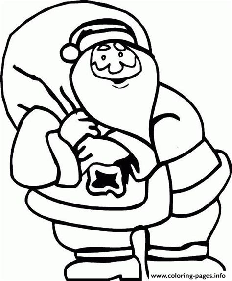 simple christmas santa claus  coloring page printable