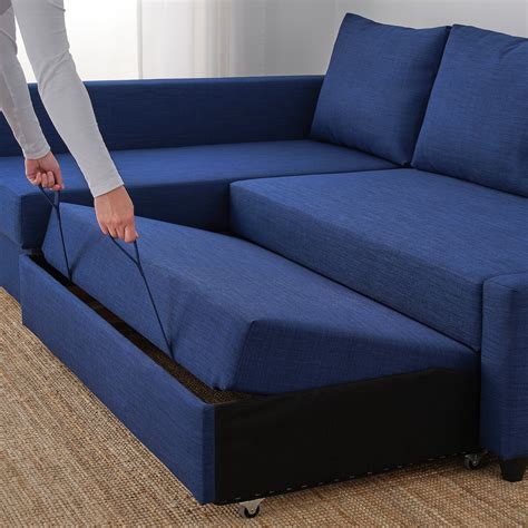 friheten corner sofa bed  storage skiftebo blue ikea