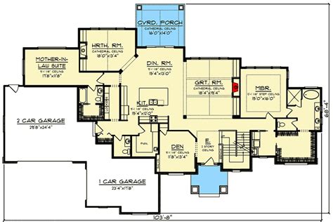 house plan style  house plans  attached mother  law suite