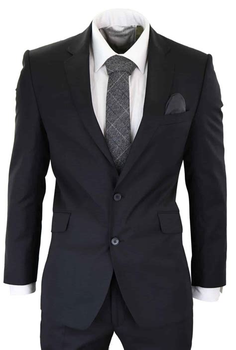 mens classic plain black formal 2 piece suit buy online happy gentleman