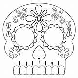 Sugar Skull Dead Printable Masks Skulls Mask Paper Coloring Halloween Kids Print Color Papertraildesign Easy Banner Party Trail Choose Board sketch template