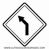 Turn Left Coloring Traffic Road Roadsigns Icon Safety Sign Pages sketch template